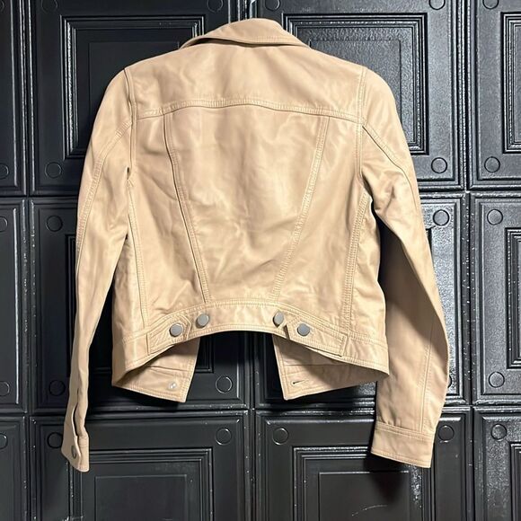 Reiss Leather trucker  Jacket - Picture 3 of 7